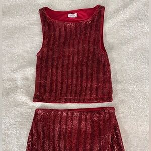 Lovers + Friends Red Sequin Top